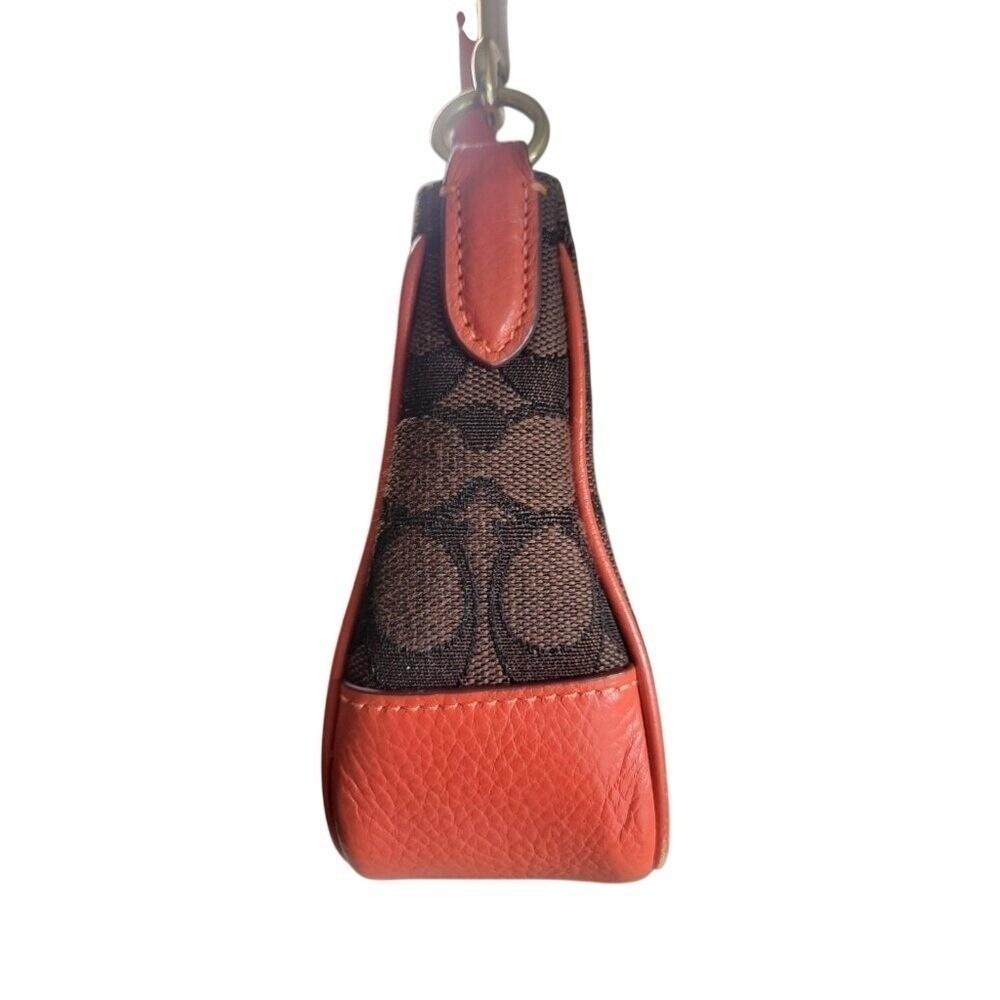 Coach Lonnie In Signature Jacquard Women's Brown Orange Monogram C8306 - Picture 4 of 14